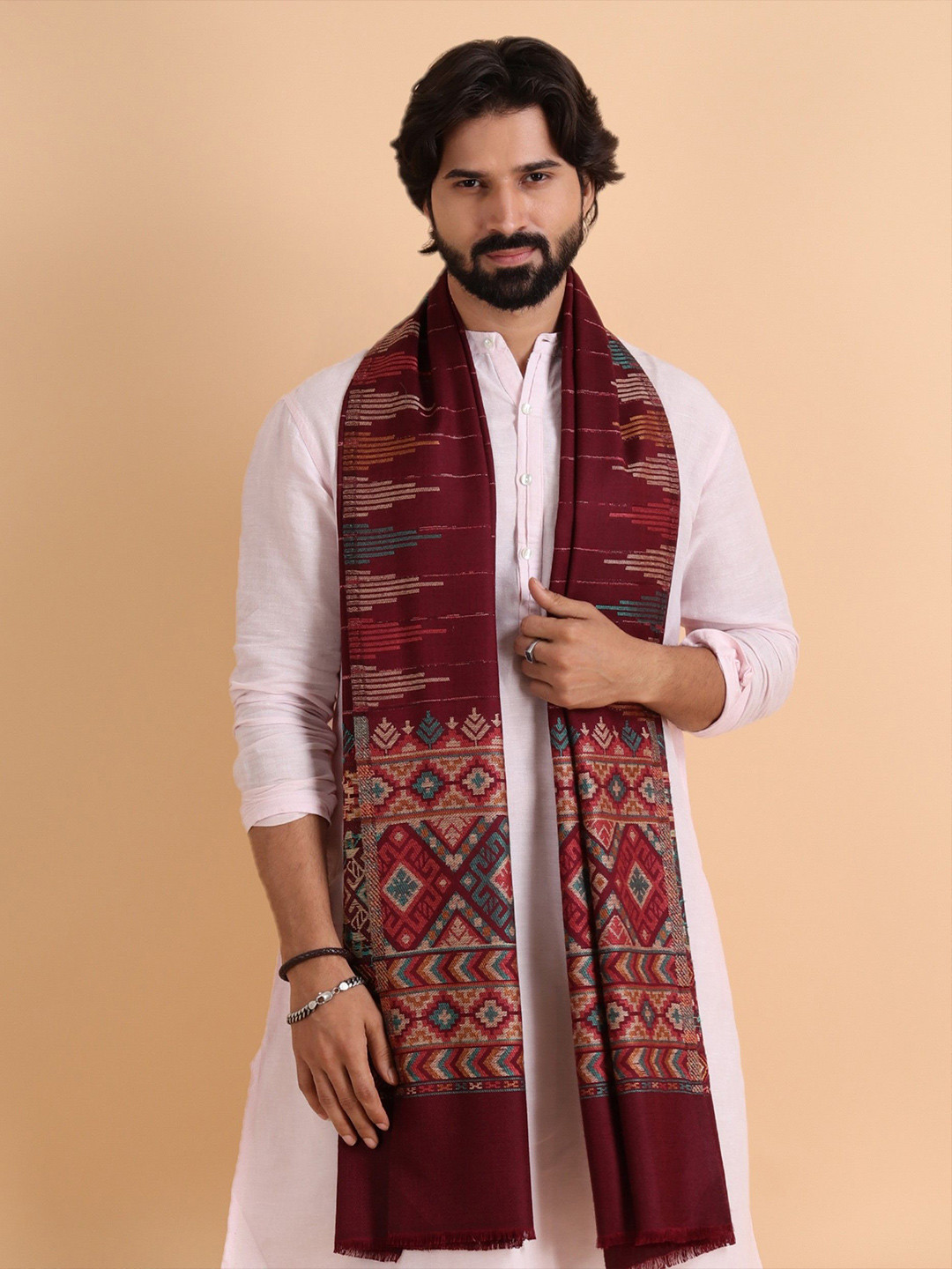Tweedle Men Woven Design Stole