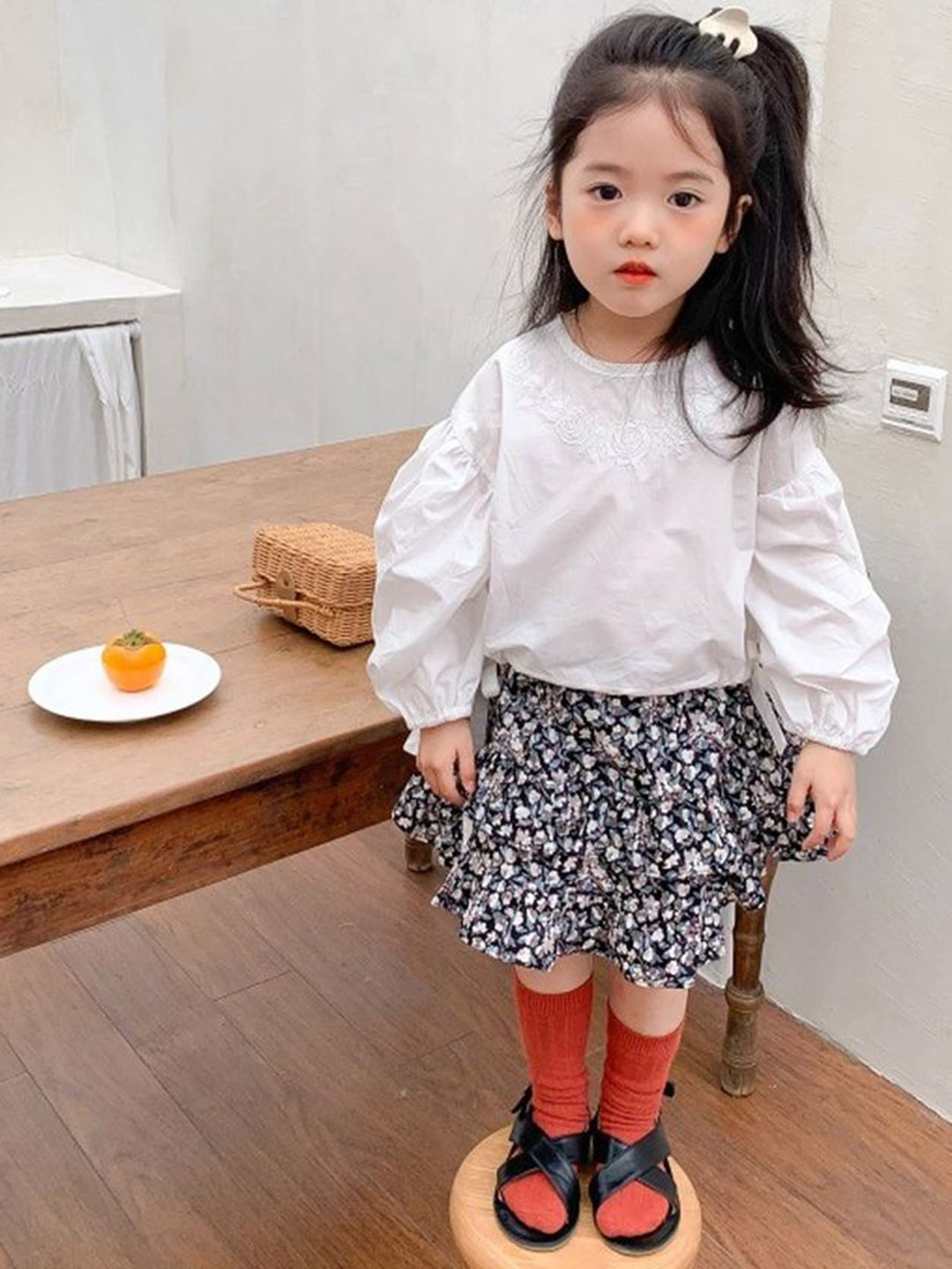 LULU & SKY Girls Floral Pattern Mini Skirt