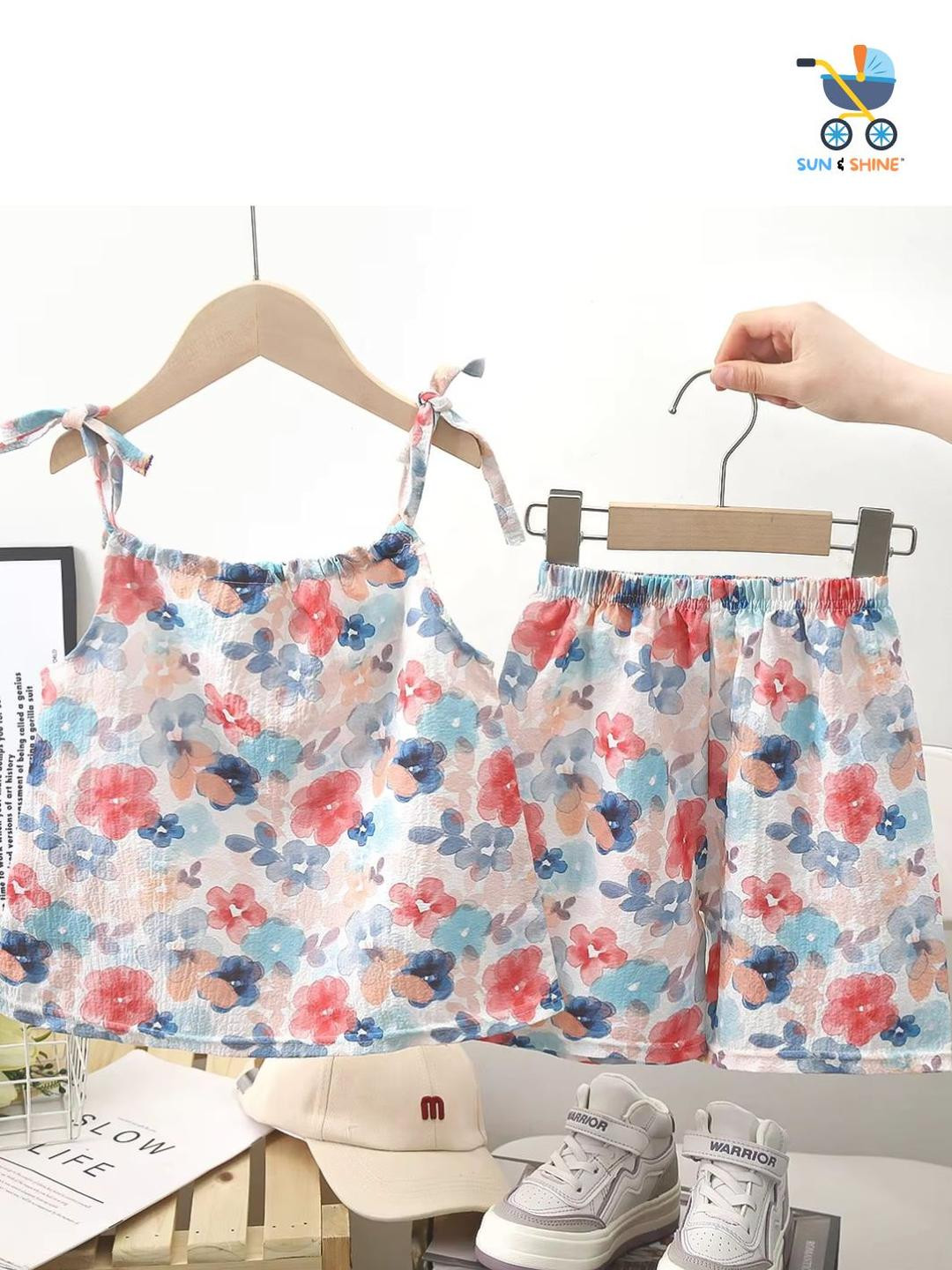 Sun & Shine Girls Multi Cotton Blend Clothing Set