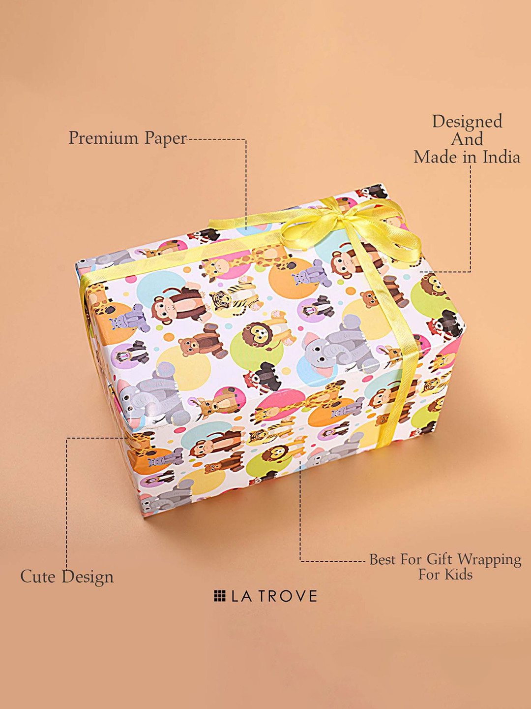 La Trove Animals Theme Design Gift Wrapping Paper