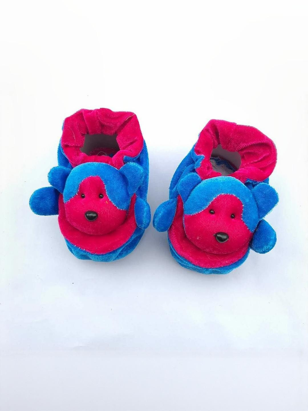 LMN CHILD CARE Unisex Kids Blue & Pink Cotton Booties