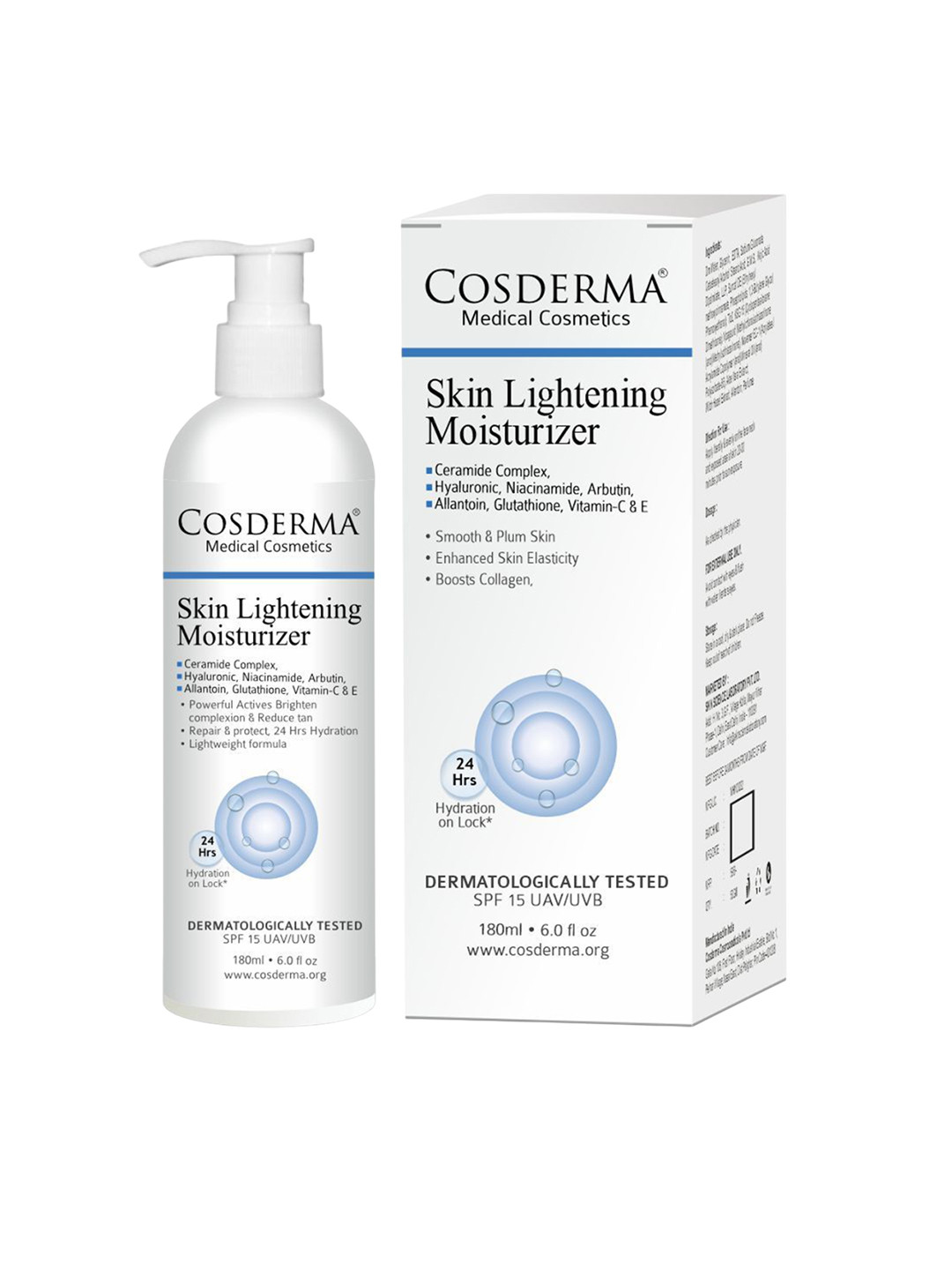 COSDERMA Skin Lightening Moisturizer- 180 ml