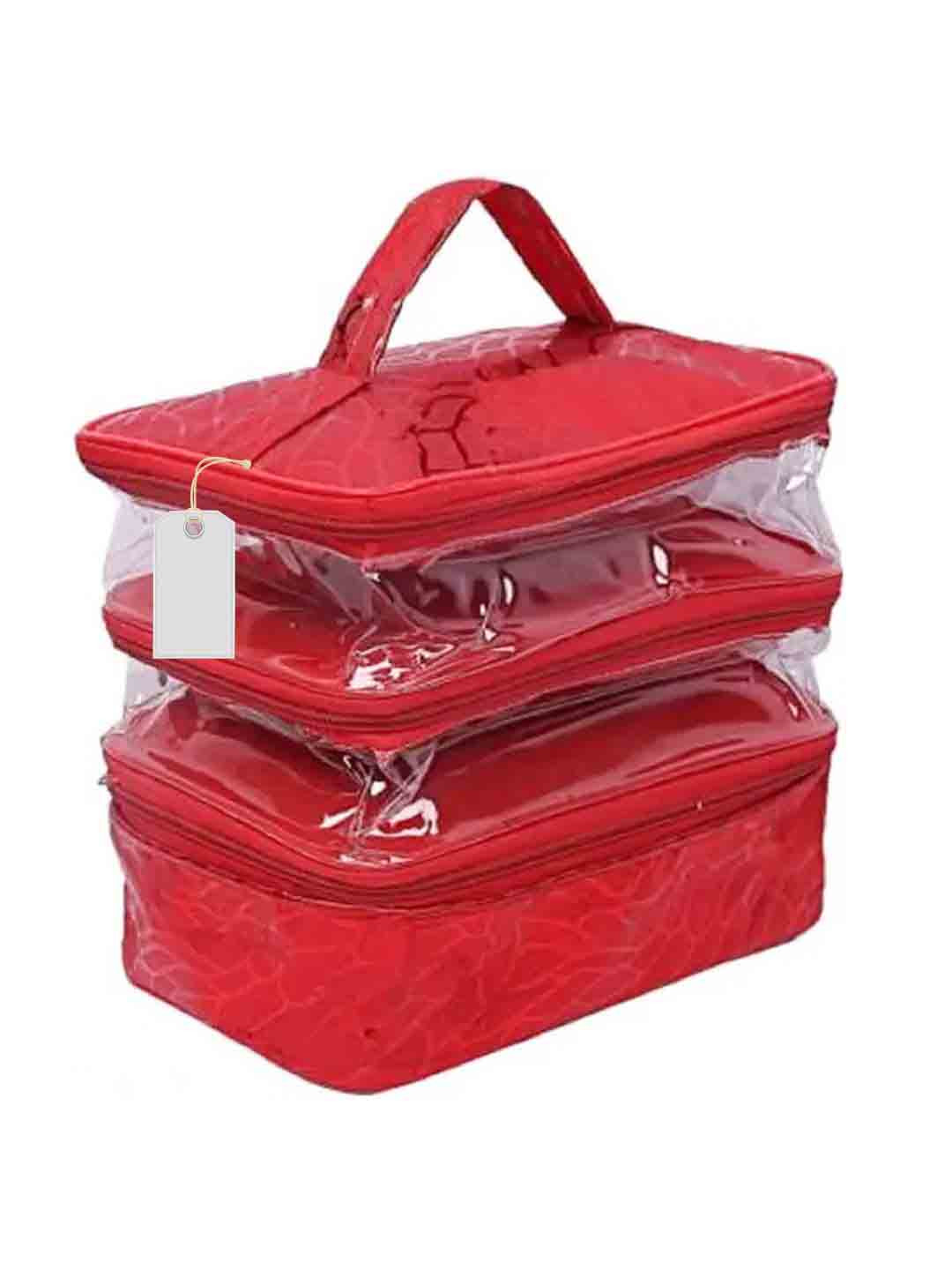 Ajabh Maroon Cosmetic Pouch With Zip Clouser Makeup Organiser