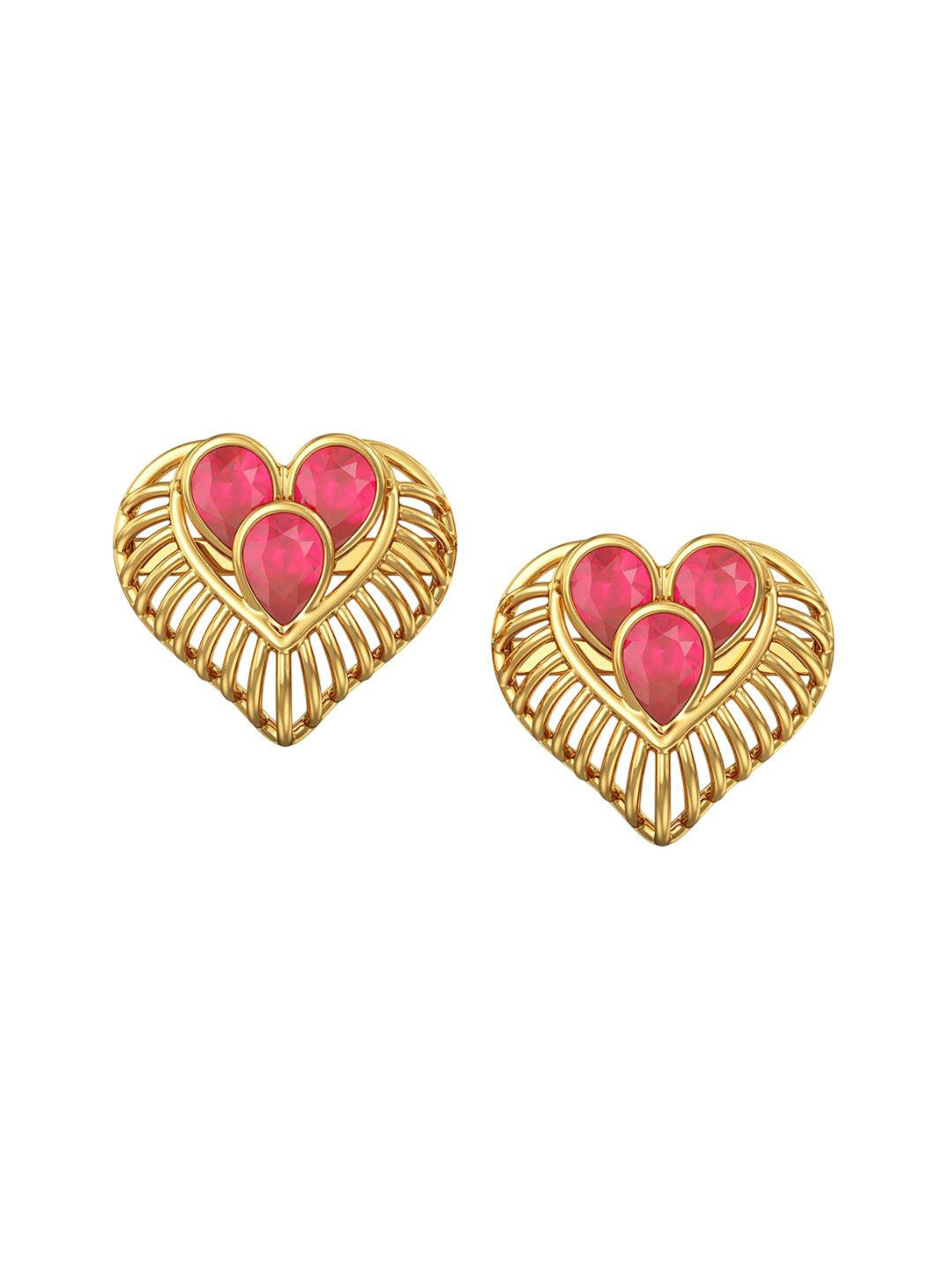 Joyalukkas Gemstone heart Stud Earring-3.62 gms