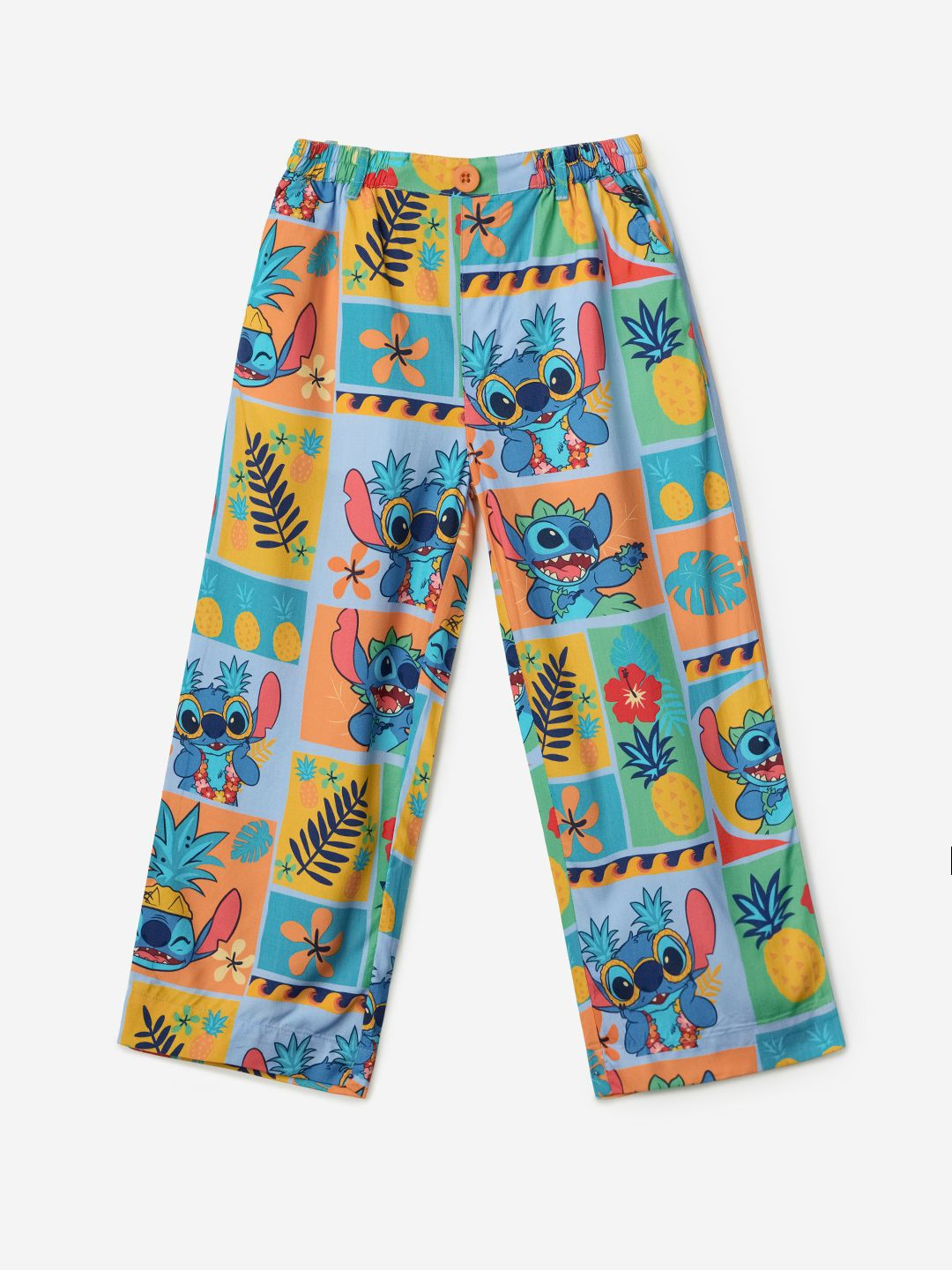 The Souled Store Lilo & Stitch Girls Animal Printed Mid Rise Regular Trousers