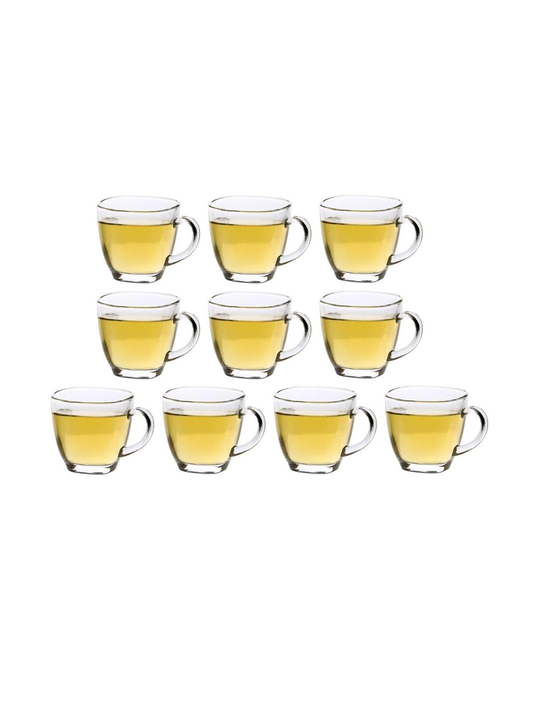 Somil Clear Glass Coffee & Tea Cup / Mug (100 Ml), Enjoy Your Drink in Style, 06.7 X 9 X 6.5 Cm, Pack of 10