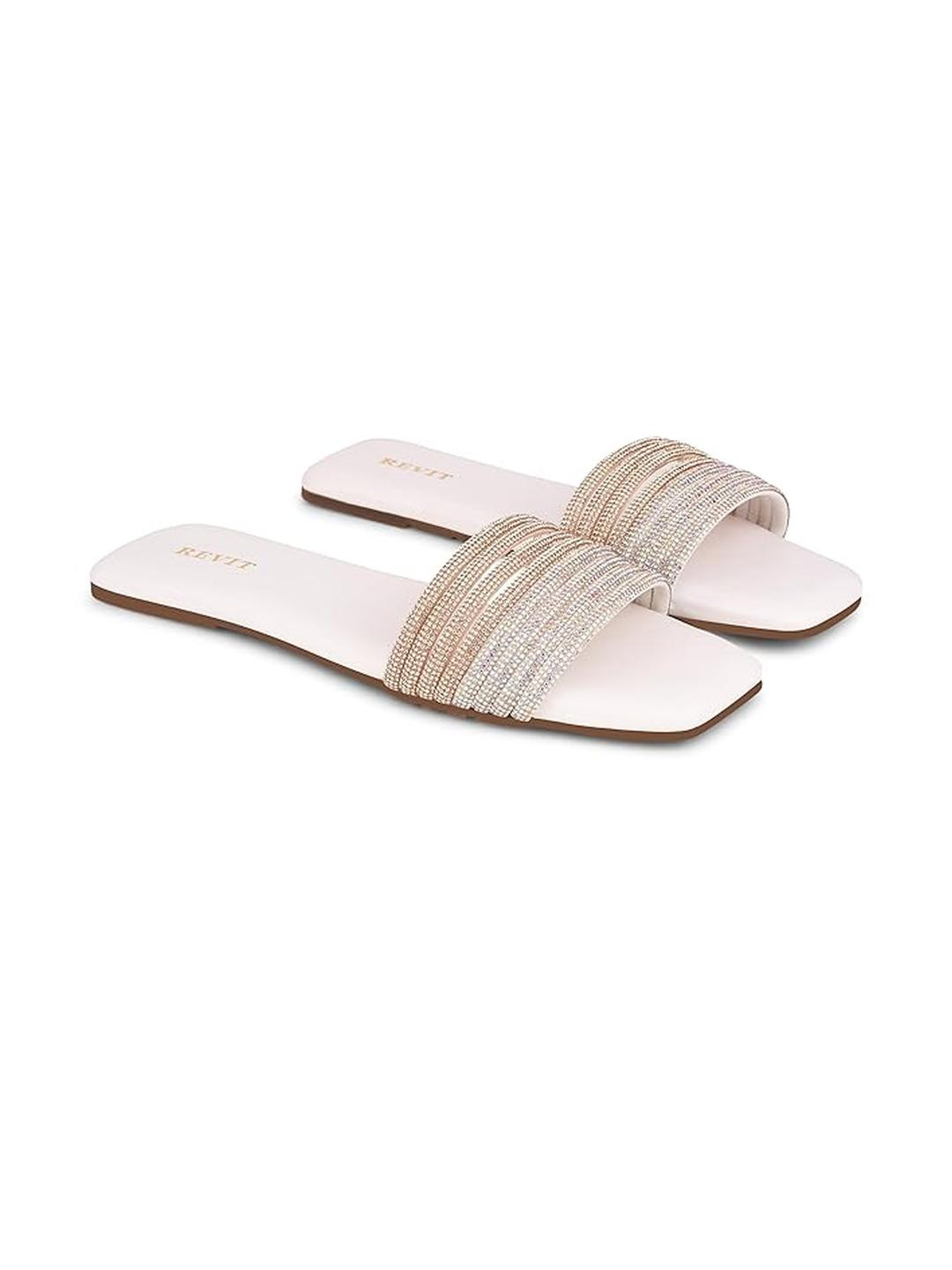 REVIT Women Gold Synthetic Flats