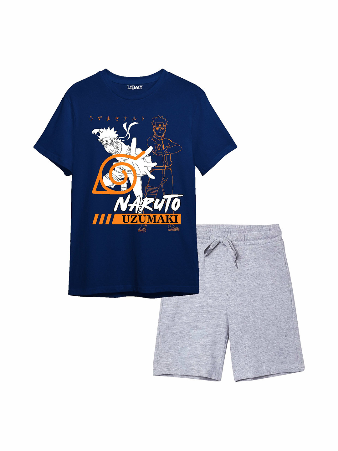 LITWAY Boys Printed Round Neck Pure Cotton T-Shirt & Shorts