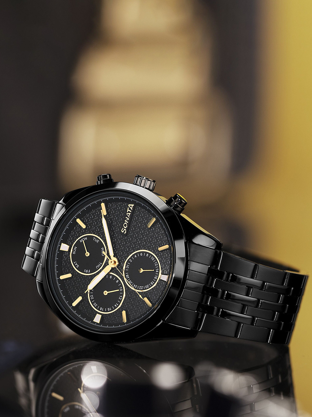 Sonata Magna Quartz Round Dial Men's Analog Watch - 7155NM01