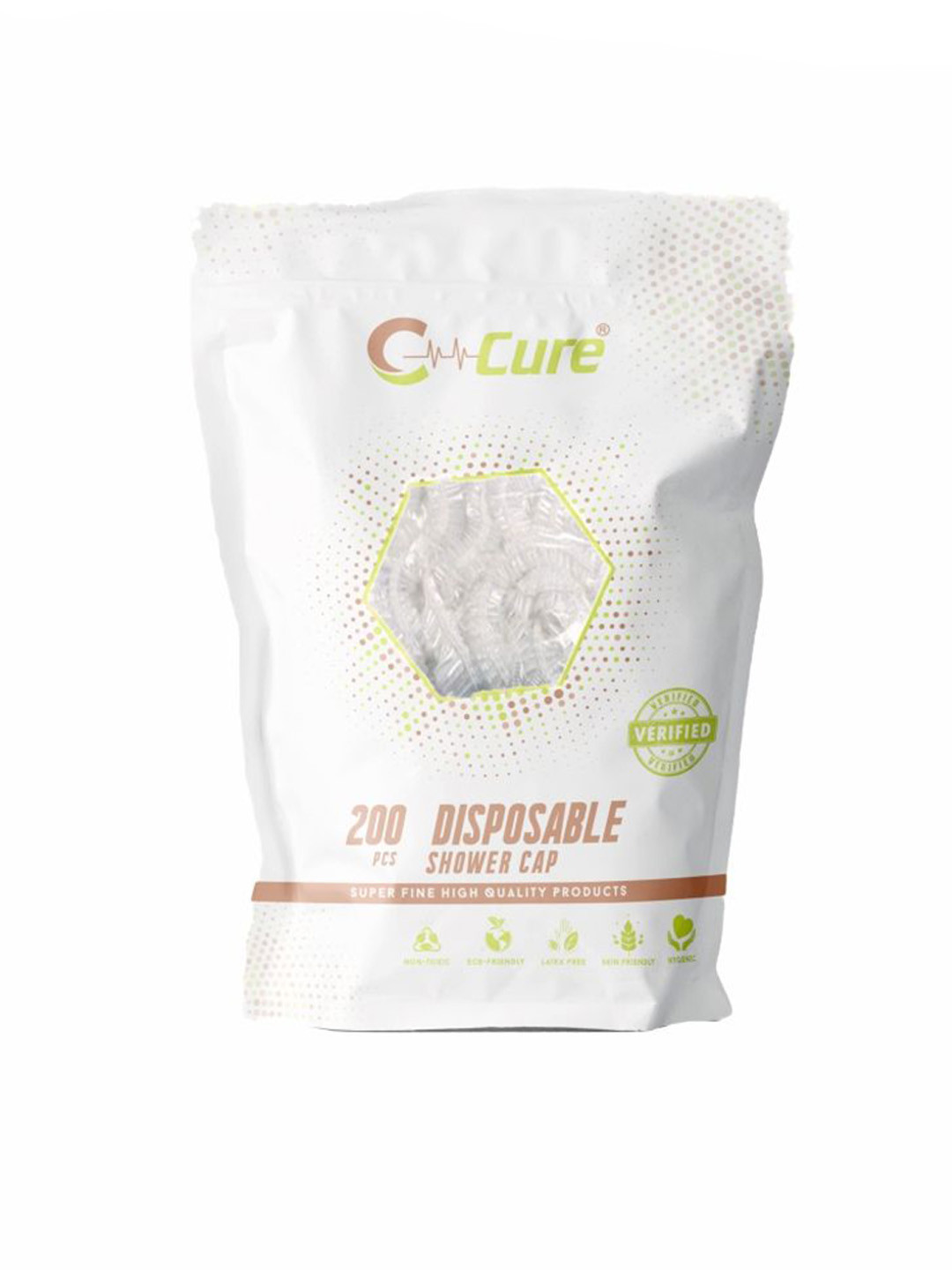 C-Cure Definition of Quality Disposable Waterproof Protection Shower Cap - 200 Pcs