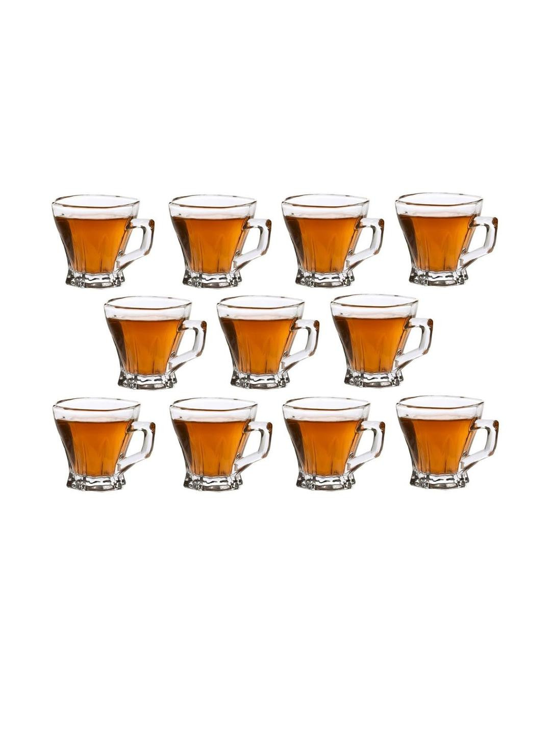Somil Clear Glass Coffee & Tea Cup / Mug (120 Ml), Enjoy Your Drink in Style, 17.8 X 9.7 X 8 Cm, Pack of 11