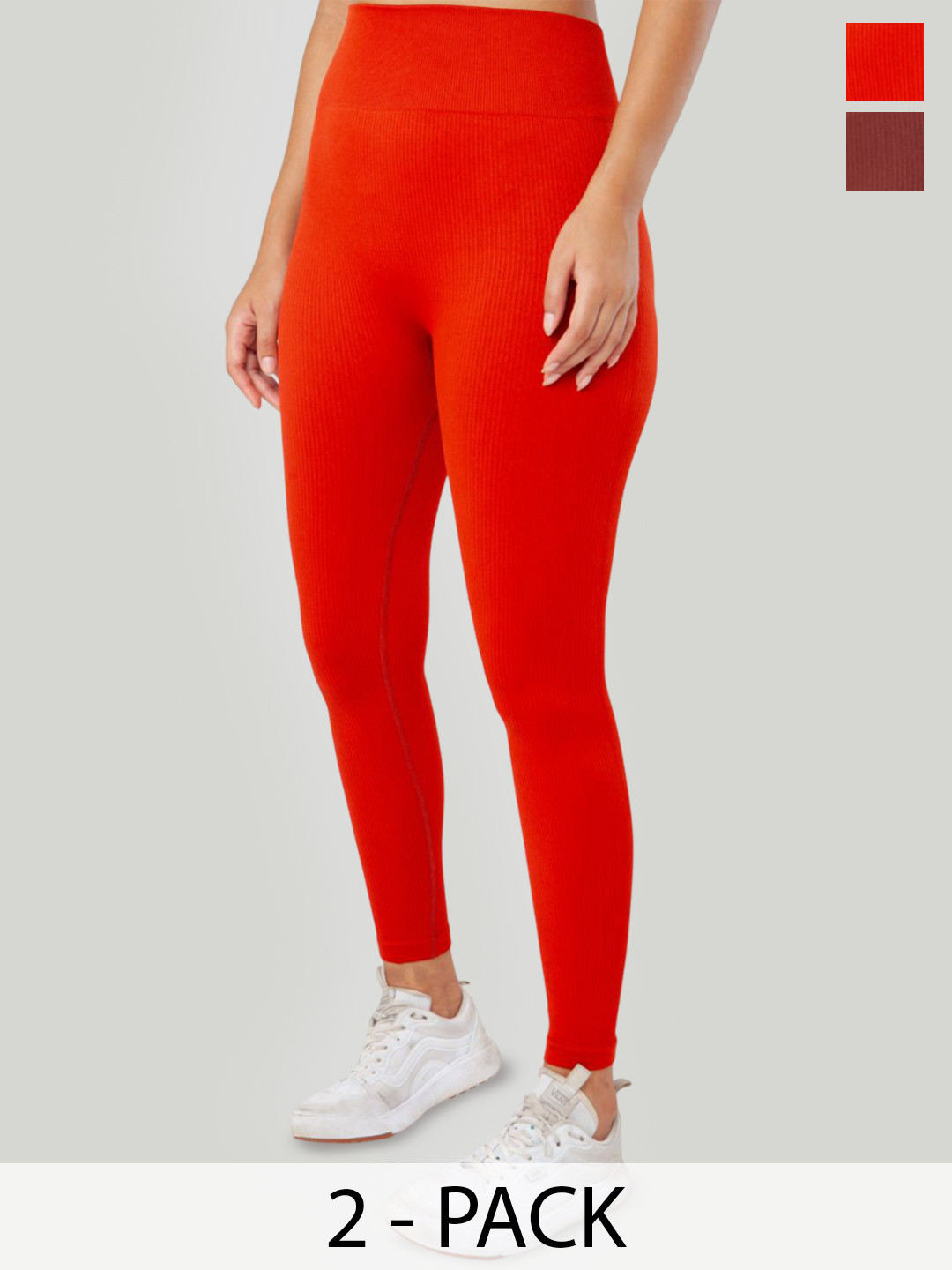 THEFITTHEORY Pack Of 2 High-Rise 4-Way Stretchable Seamless Tights