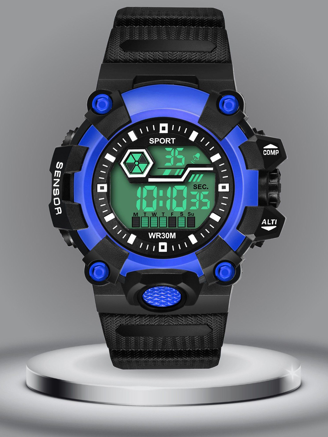 ON TIME OCTUS Kids Round Dial & Bracelet Style Straps Digital Watch DIGI-033 BLACK BLUE