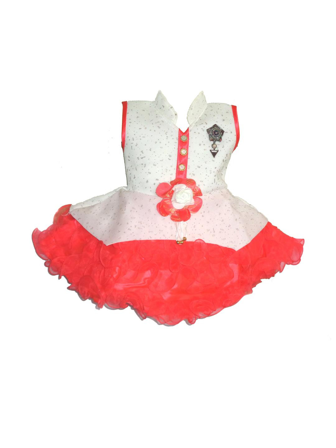 Samjho Fashion Kids-Unisex Red Cotton   Dress