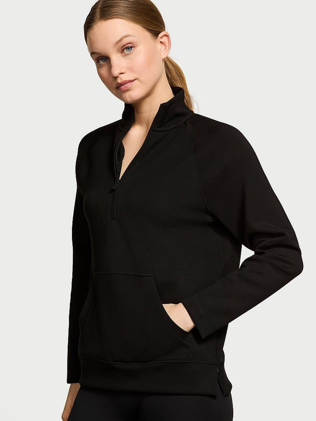 Victoria's Secret Women Half-Zip Long Sleeves Pullover Sweatshirt