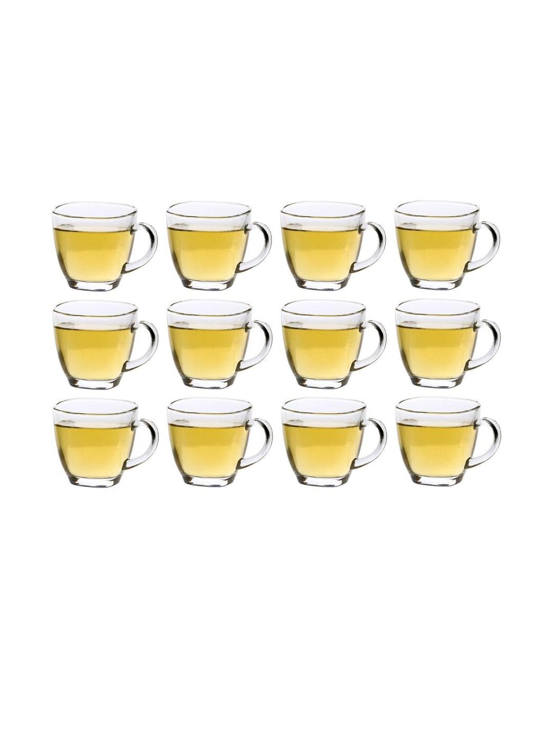 Somil Clear Glass Coffee & Tea Cup / Mug (100 Ml), Enjoy Your Drink in Style6.7 X 9 X 6.5 Cm, Pack of 12