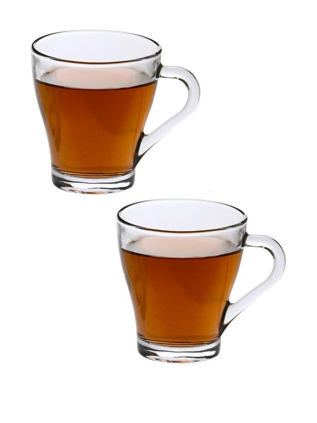 Somil Clear Glass Coffee & Tea Cup / Mug (240 Ml), Enjoy Your Drink in Style, 8.3 X 10.3 X 9.5 Cm, Pack of 2