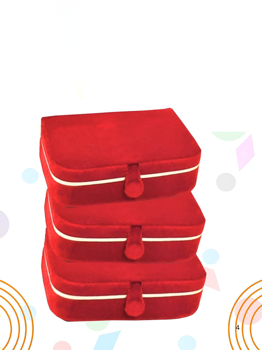 Ajabh Red 3 Pieces Reusable Earring Box Jewellery Organisers