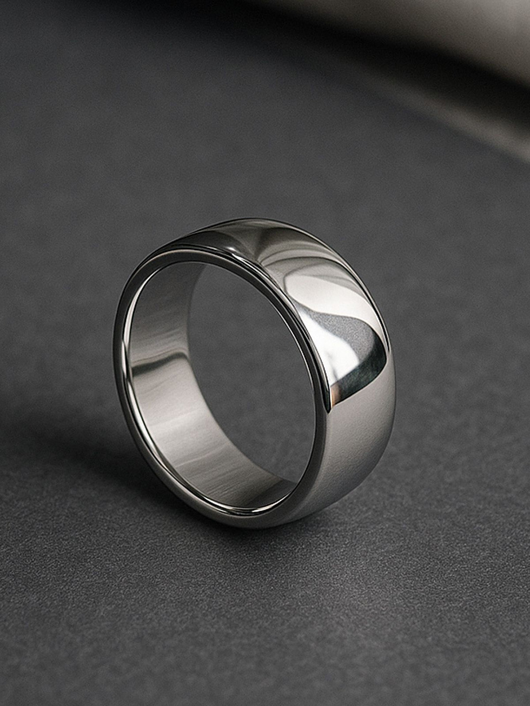 Adwitiya Collection Silver-Plated  Intricate Textured Adjustable Finger Ring