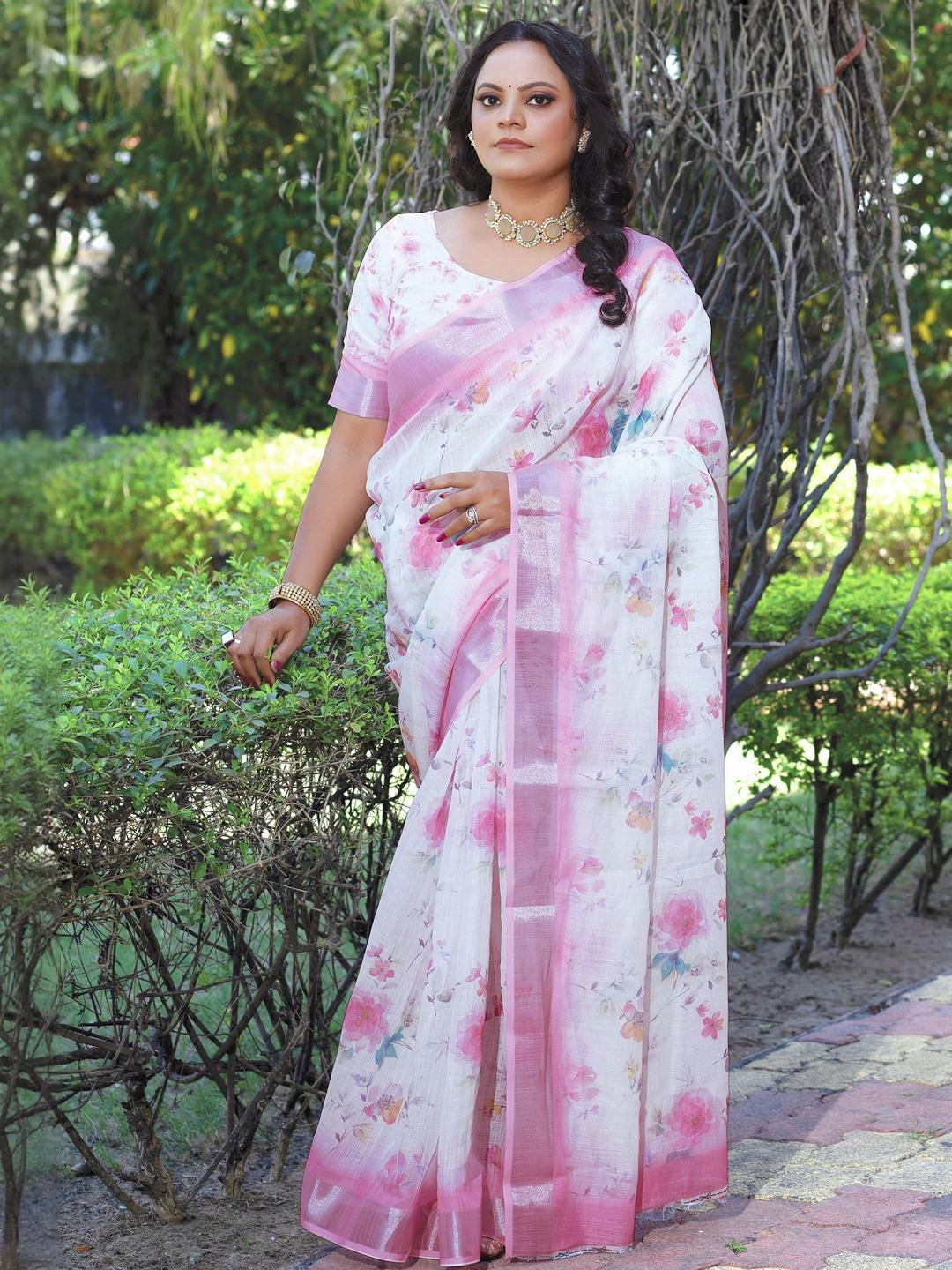 COLOURSOUL Floral Saree