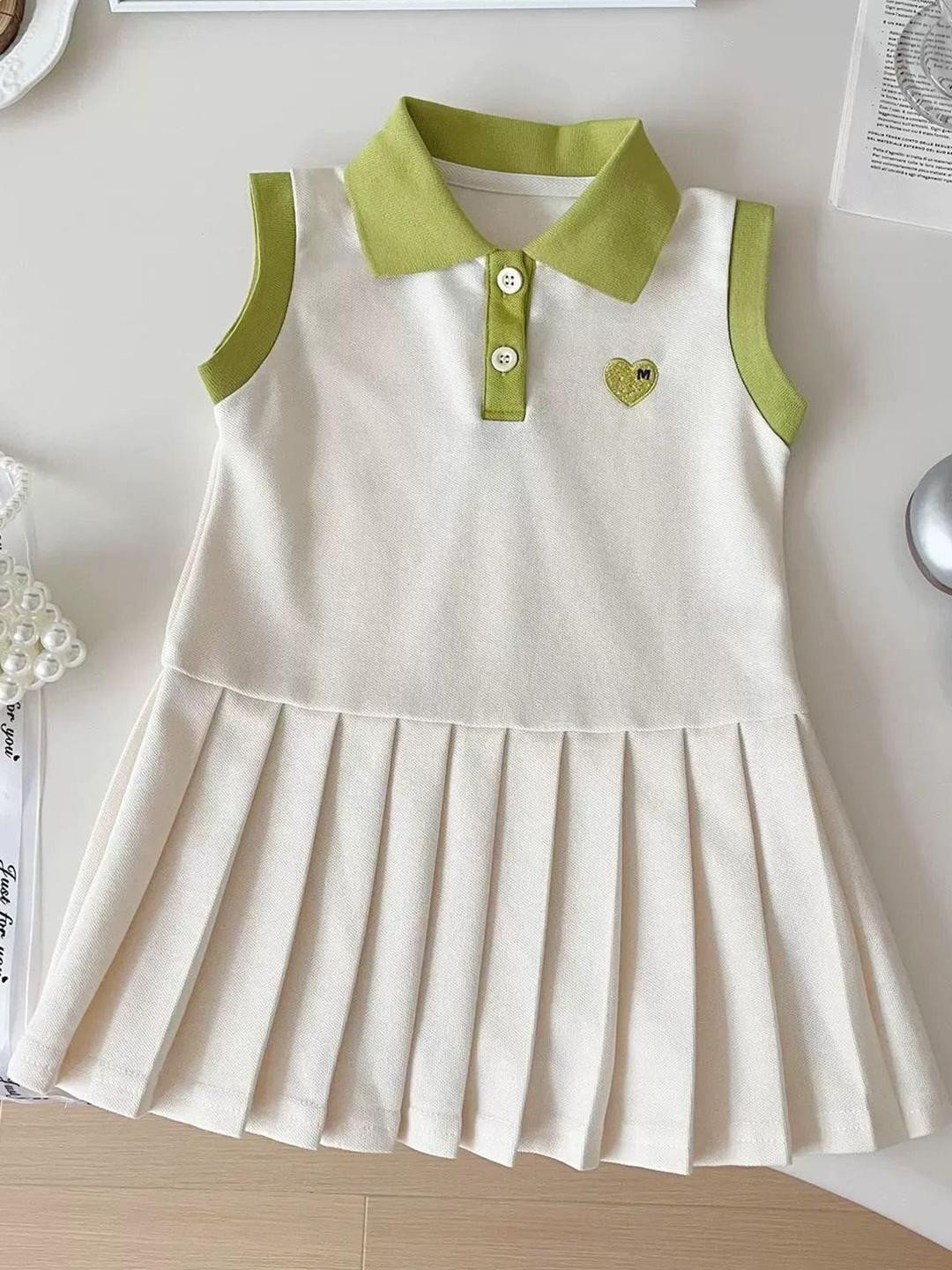 LULU & SKY Girls Shirt Collar Skater Skirt Dress