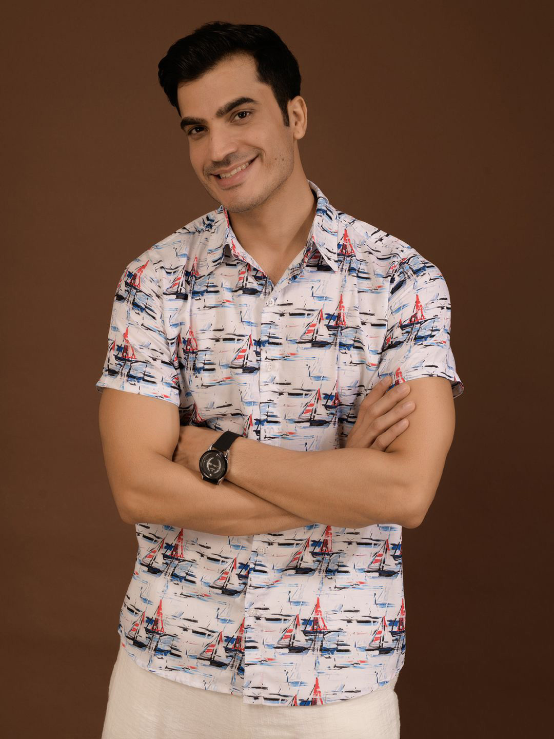 TANDUL Smart Conversational Printed Spread Collar Casual Shirt