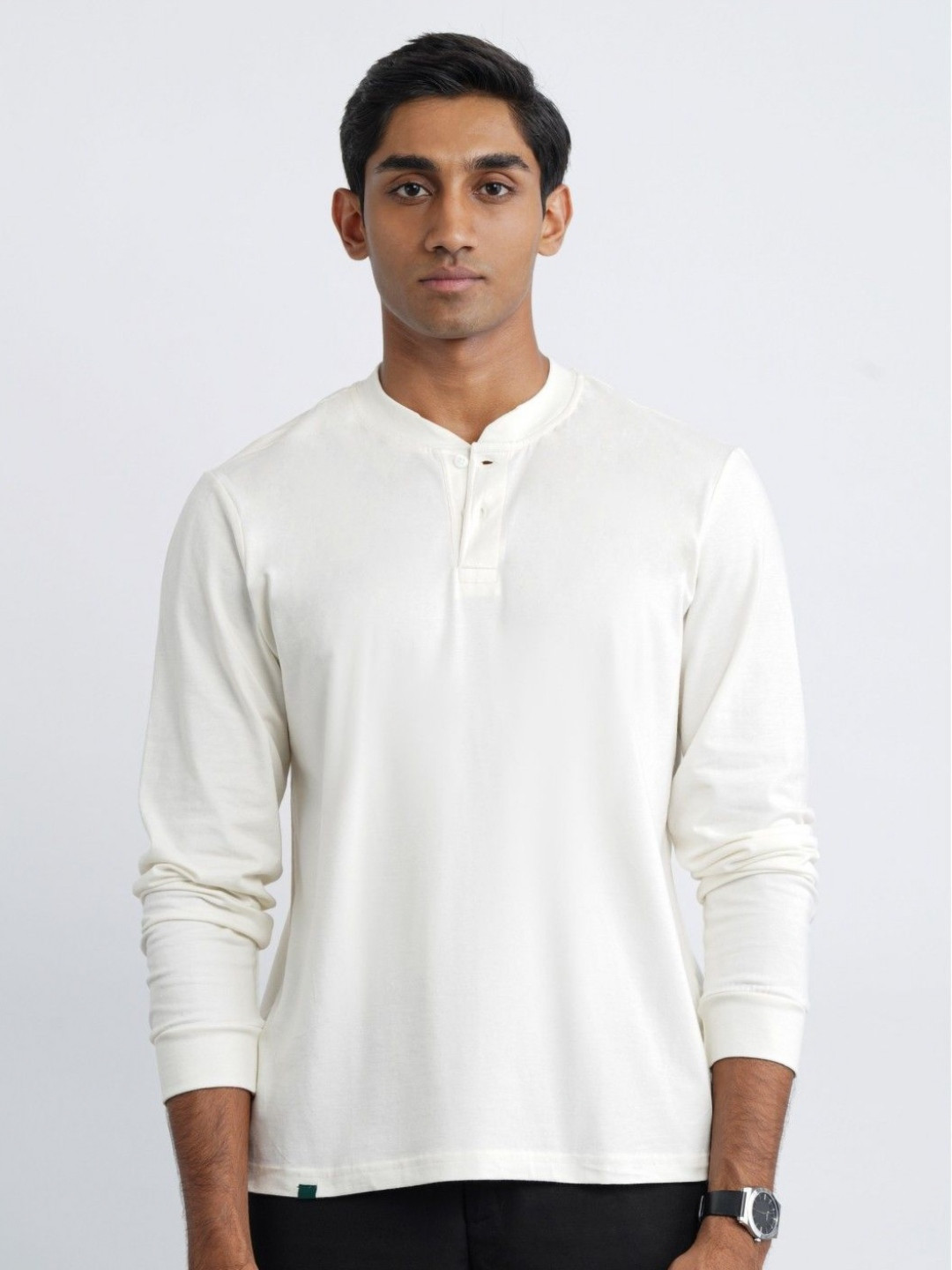 COVE AND LANE Mandarin Collar Relaxed Fit T-shirt