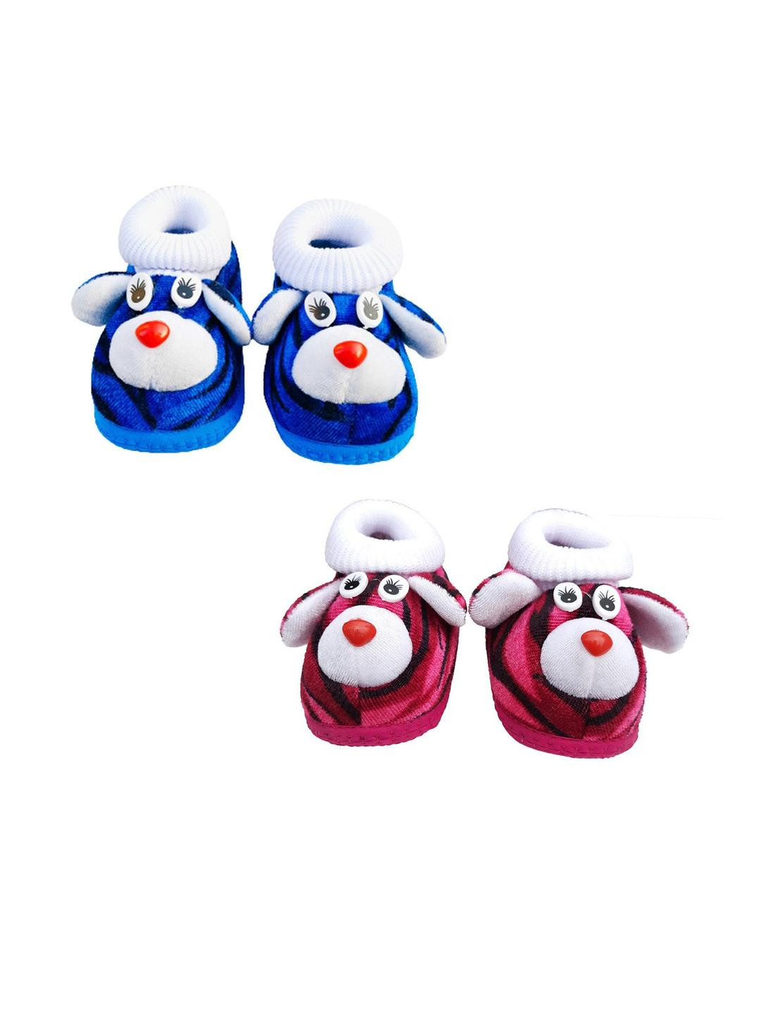 LMN CHILD CARE Pair of 2 Kids Multicolor Cotton Booties