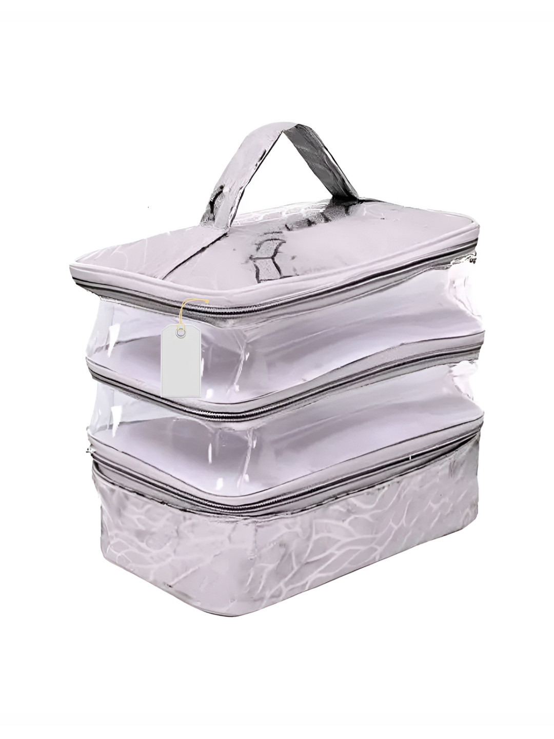 Ajabh Grey Cosmetic Pouch With Zip Clouser Makeup Organiser