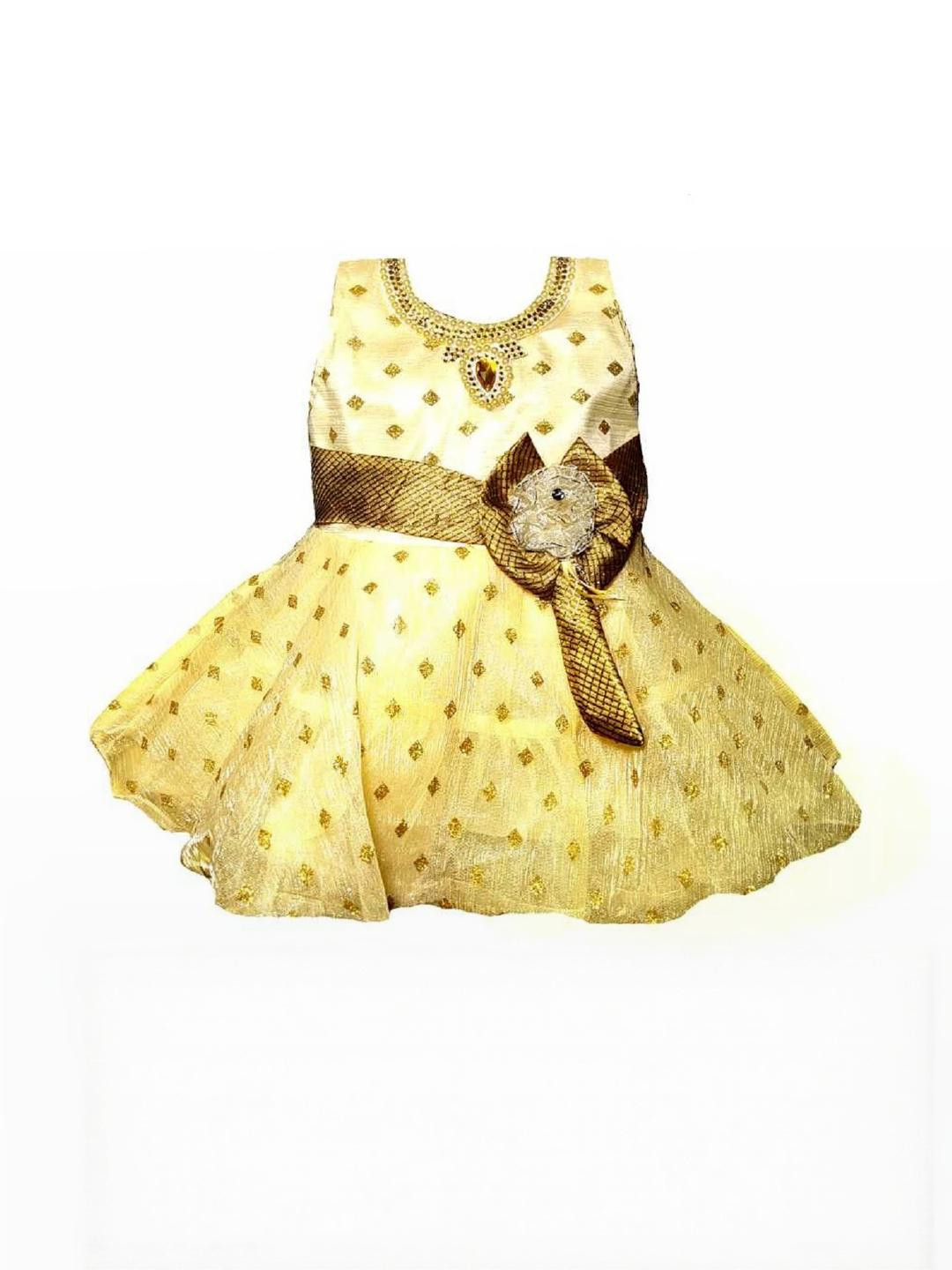 Samjho Fashion Gold Fit & Flare Mini Dress