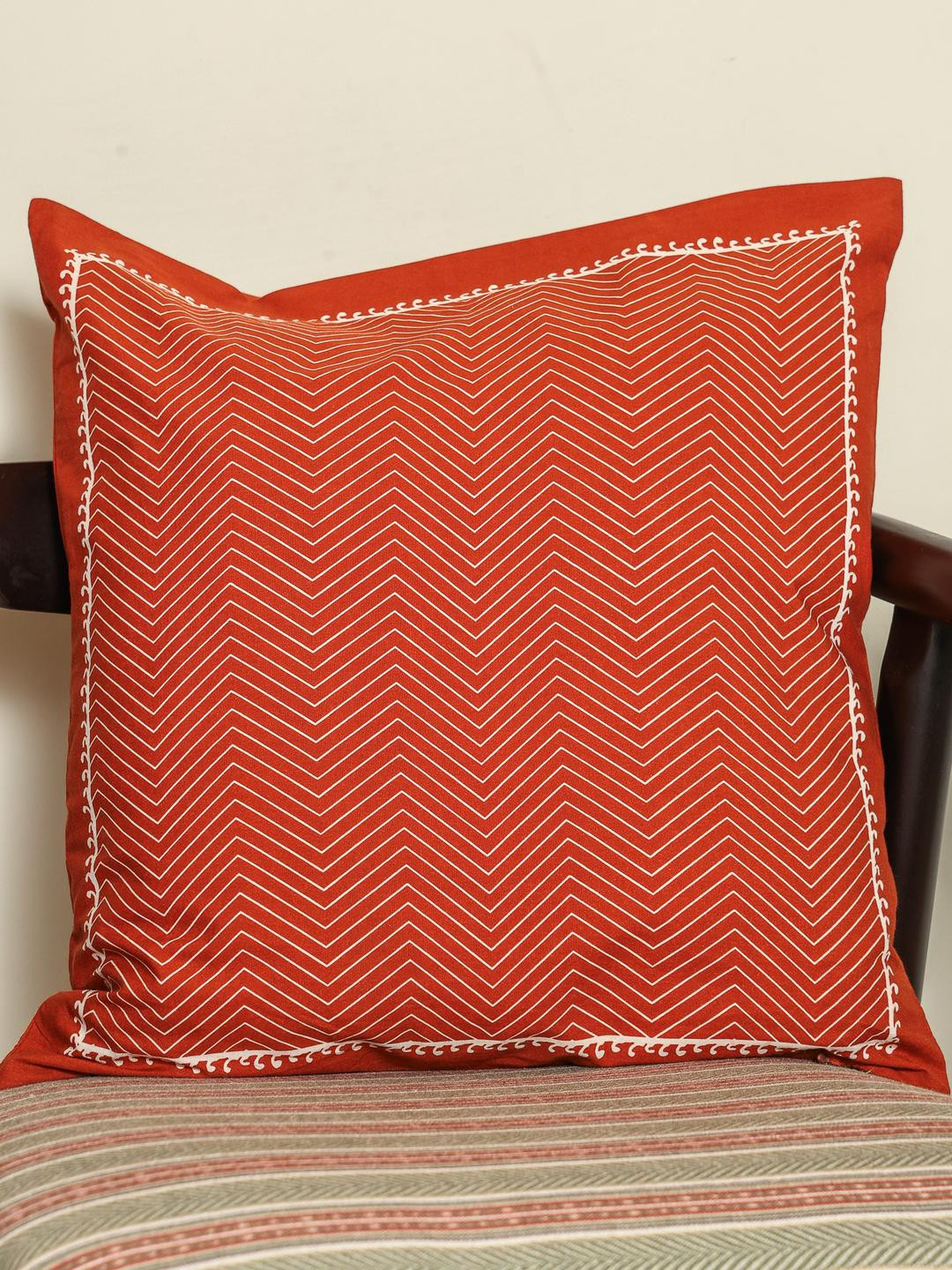 Crown of Poppies Rust Square Cushion Covers