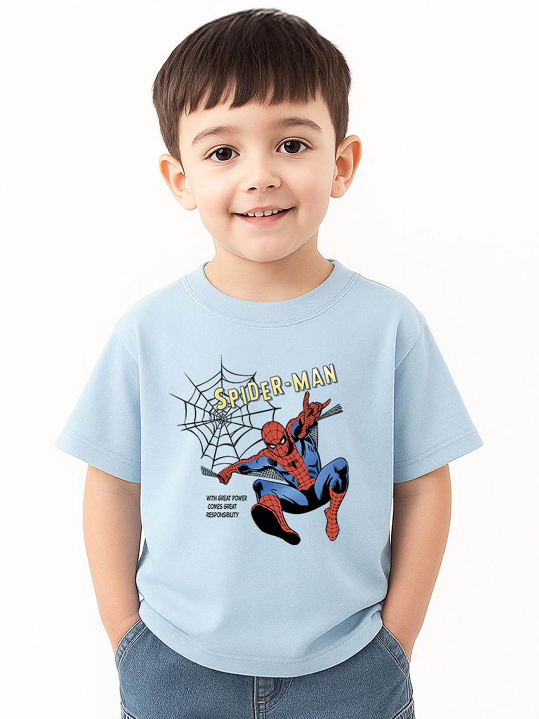 Nauti Nati Boys Spider Man Printed Cotton T-shirt