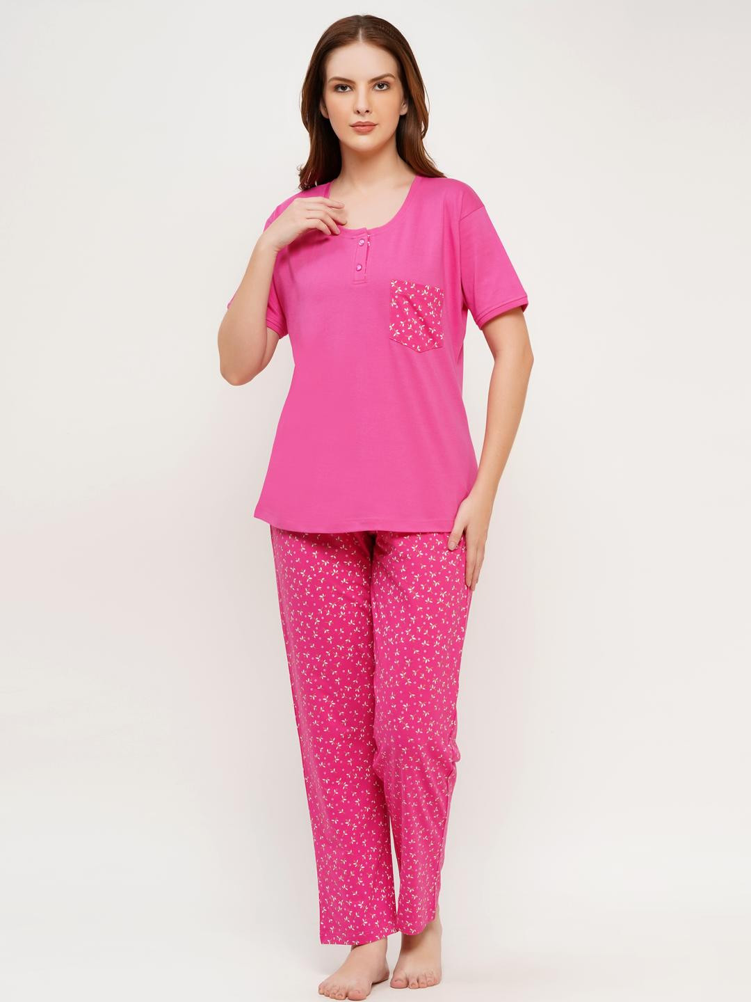 WOEMUR Women Pure Cotton Night suit
