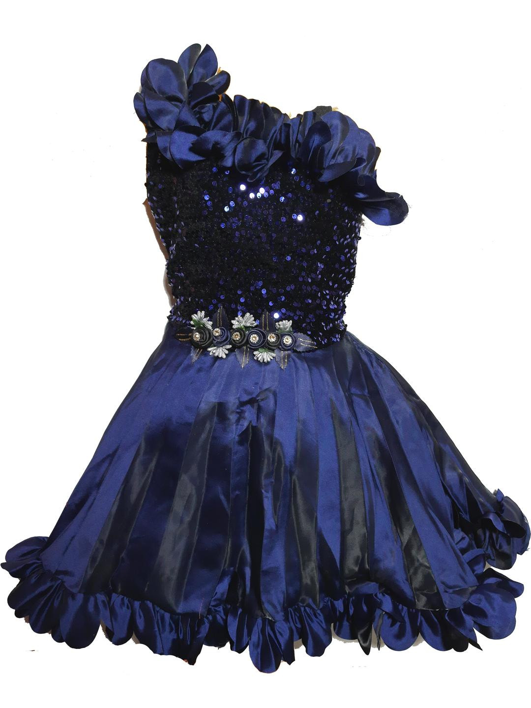 Samjho Fashion Girls Blue Embellished Fit & Flare Maxi Dress