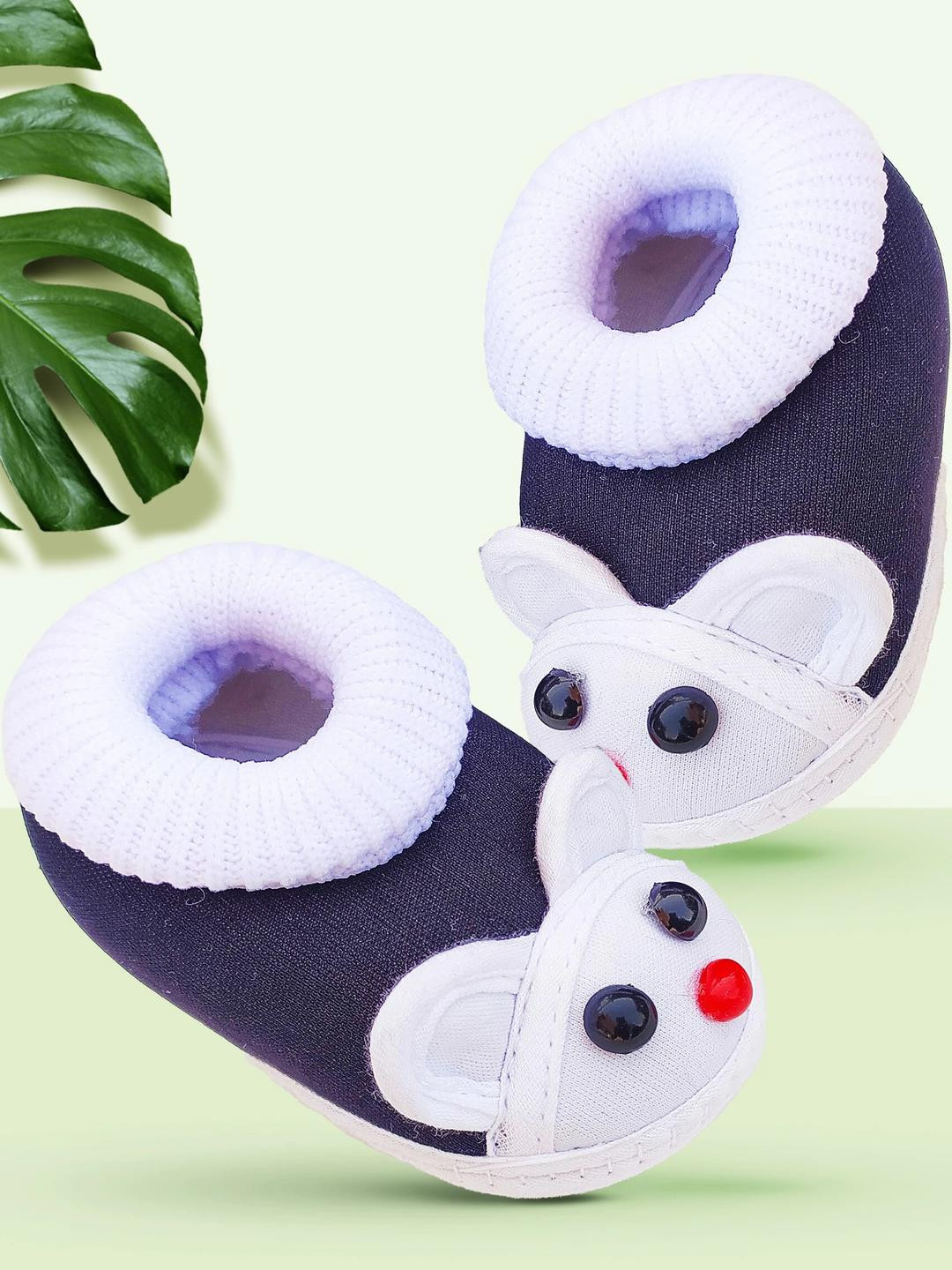 LMN CHILD CARE Red, Black, sky blue Unisex Kids Cotton Booties