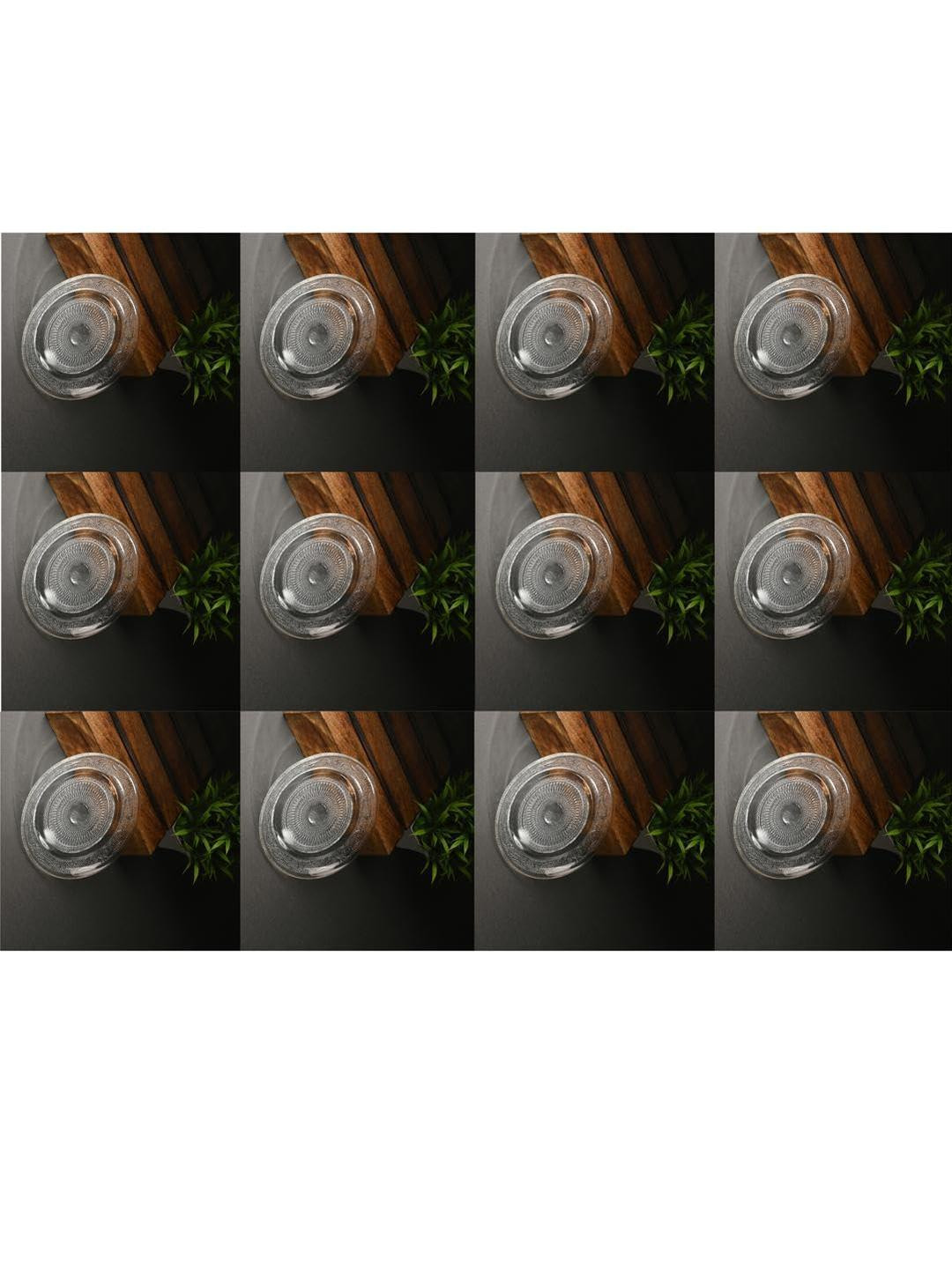 SOMIL Set Of 12 Floral Glass Plates