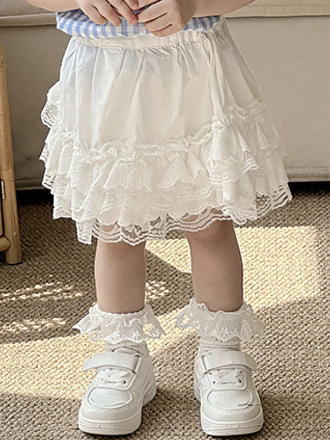 LULU & SKY Girls Cotton Tiered Pull-On Skirt