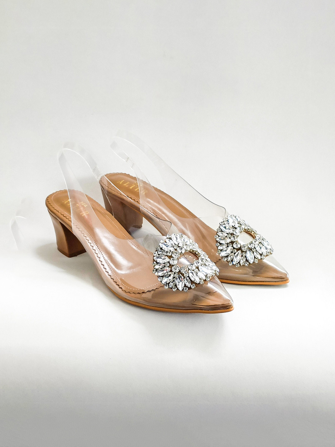 THE ALTER Embellished Block Heel Mules