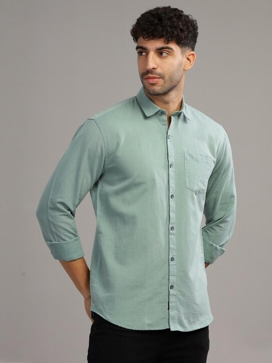 ISUEL FAB Metallic Cotton Spread Collar Striped Shirts