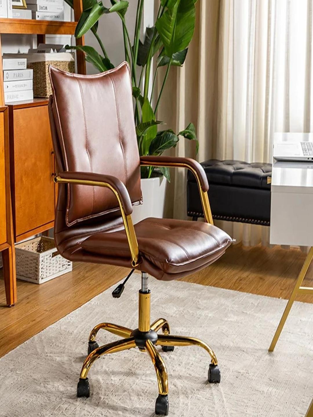 Doe Buck Brown Leatherite Marlon adjustable office chair