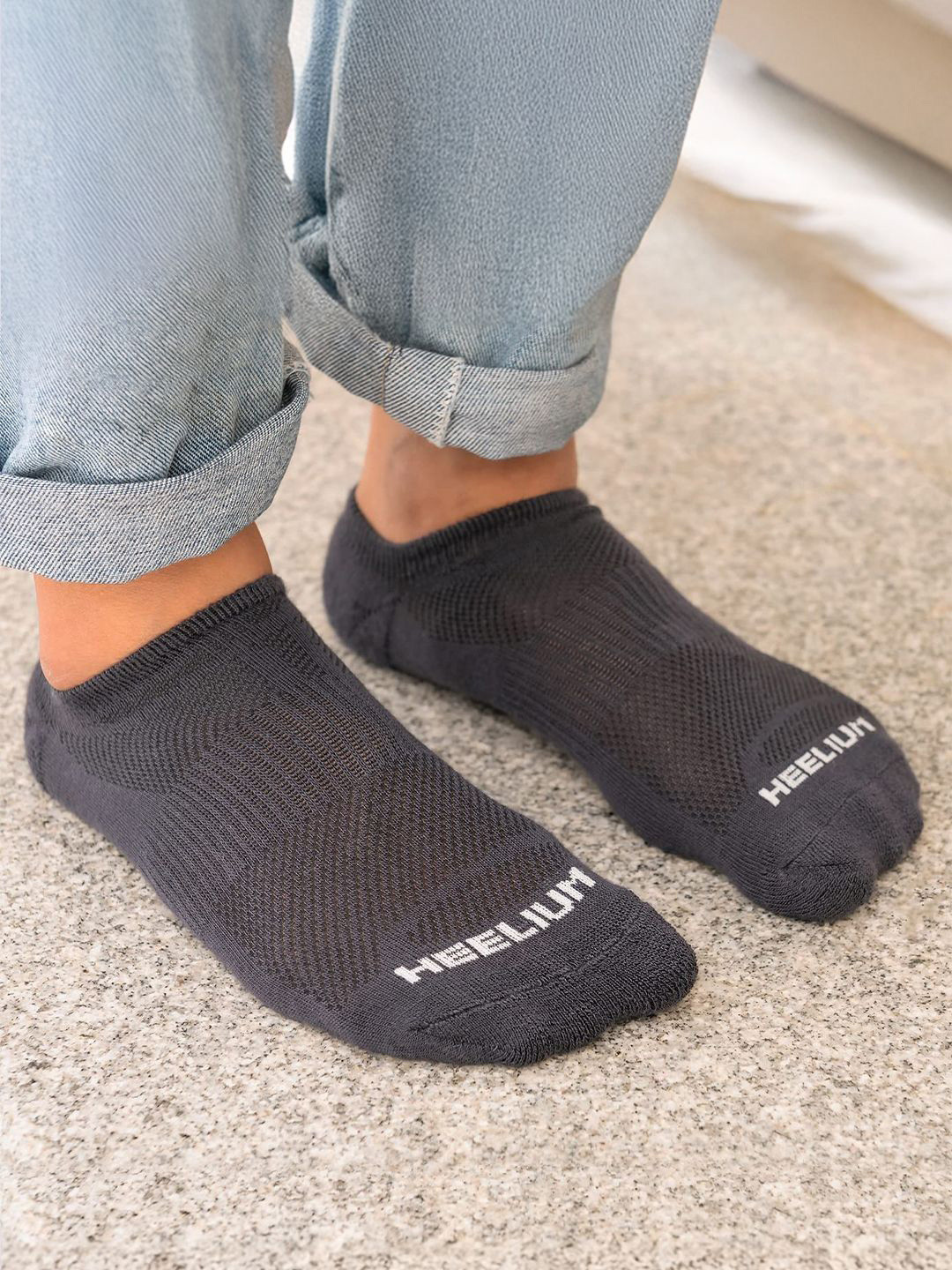 Heelium Men Printed Ankle Length Ultra-Soft, Thin & Breathable Socks