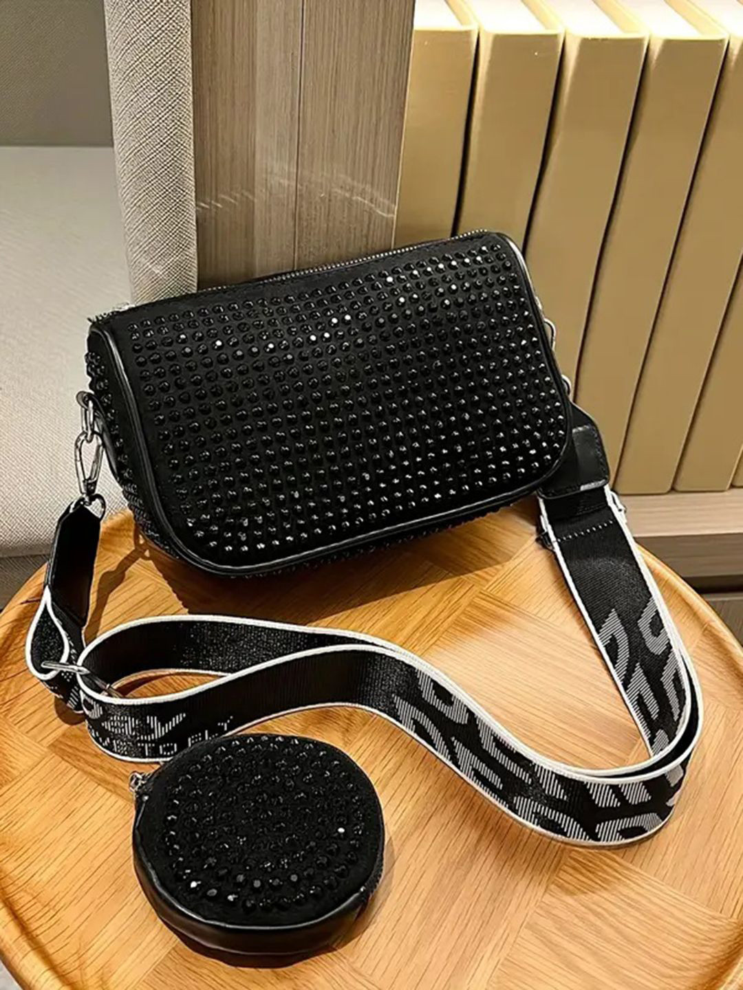 DOSYSO Women Embellished Crossbody Embellished with Pouch