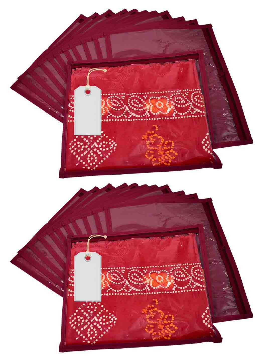 Ajabh Maroon 24 Pieces Regular Multi-Utility Garment Cover Bag Organisers