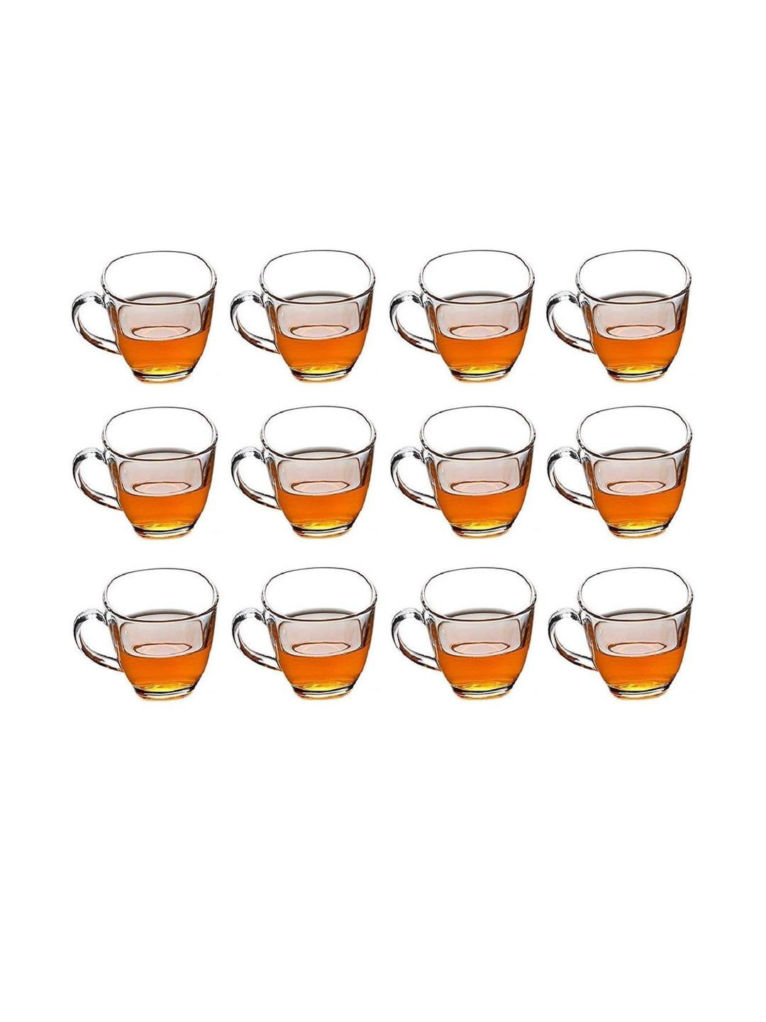 Somil Clear Glass Coffee & Tea Cup / Mug (100 Ml), Enjoy Your Drink in Style6.7 X 9 X 6.5 Cm, Pack of 12