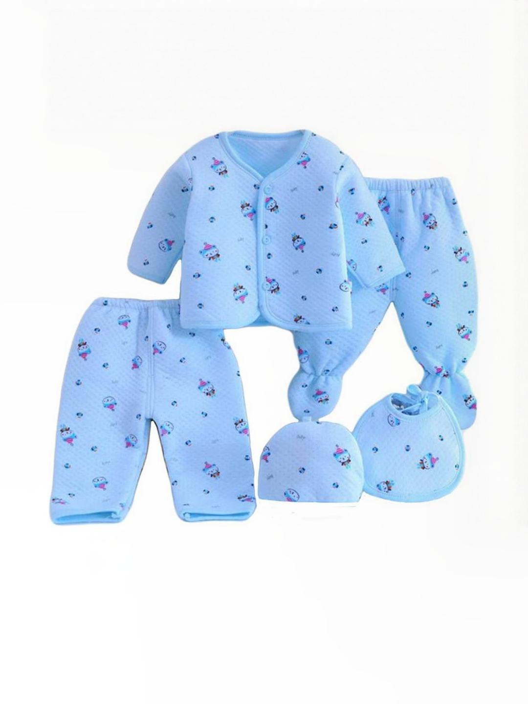 BABY LOOKS Kids-Unisex Blue Wool Blend Clothing Set