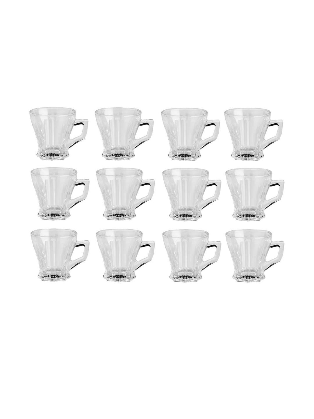 Somil Clear Glass Coffee & Tea Cup / Mug (120 Ml), Enjoy Your Drink in Style7.8 X 9.7 X 8 Cm, Pack of 12