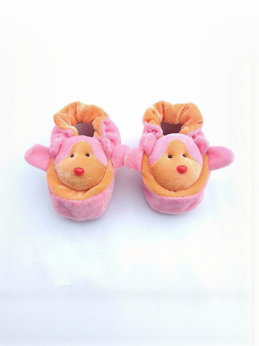 LMN CHILD CARE Kids-Unisex Pink Cotton Booties