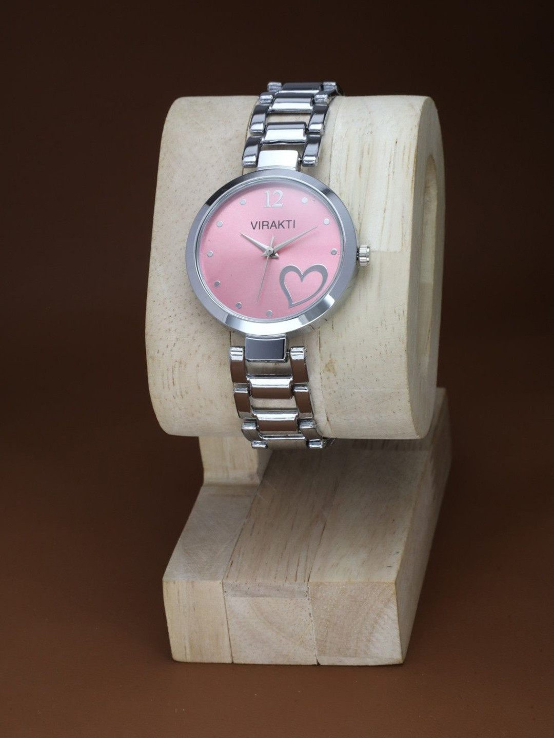 VIRAKTI Women Brass Dial & Bracelet Style Straps Analogue Watch SAT-11-PINK