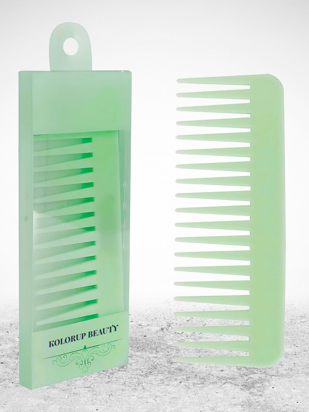 KOLORUP BEAUTY Wide Tooth Comb For Effortless Detangling- Green