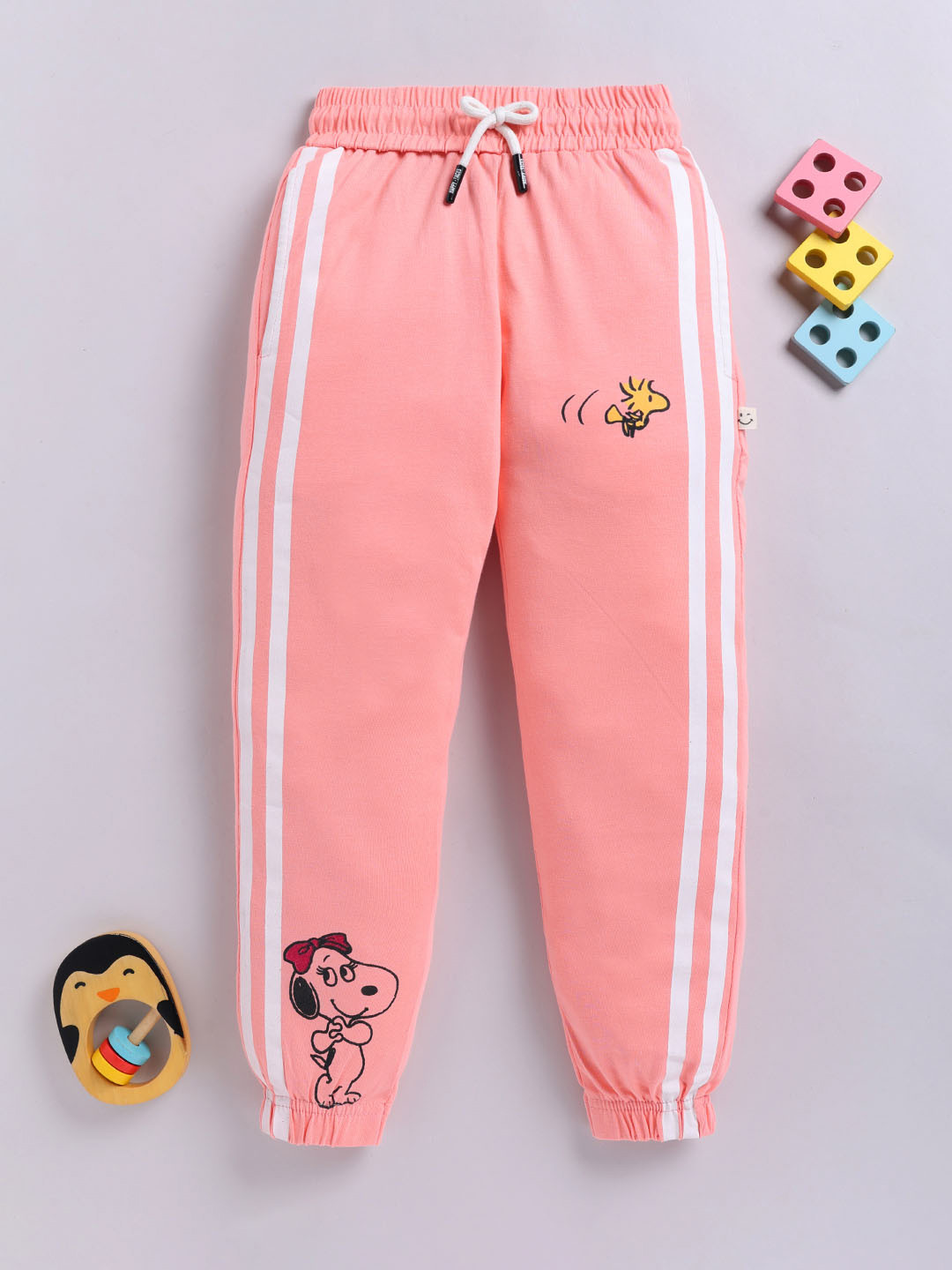 Happy Faces Girls Peanuts Print Pure Cotton Joggers